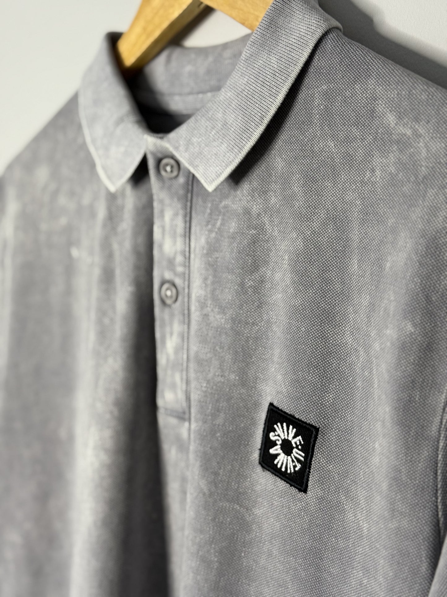 Garment Dyed Polo Shirt - Grey