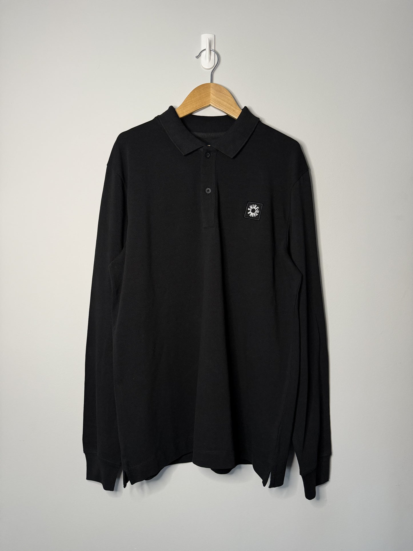 Long Sleeve Polo Shirt - Black