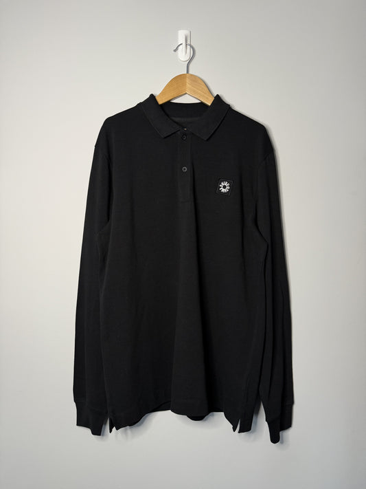 Long Sleeve Polo Shirt - Black