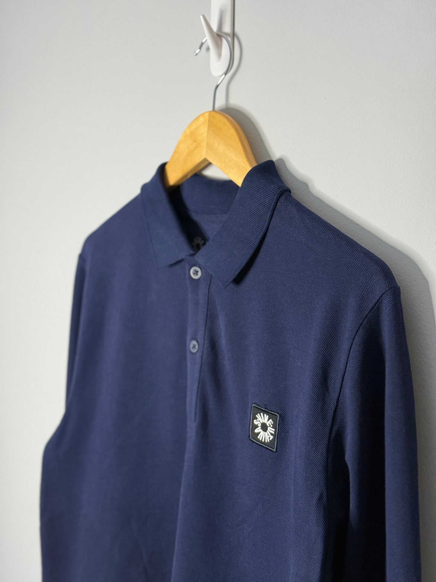 Long Sleeve Polo Shirt - Navy