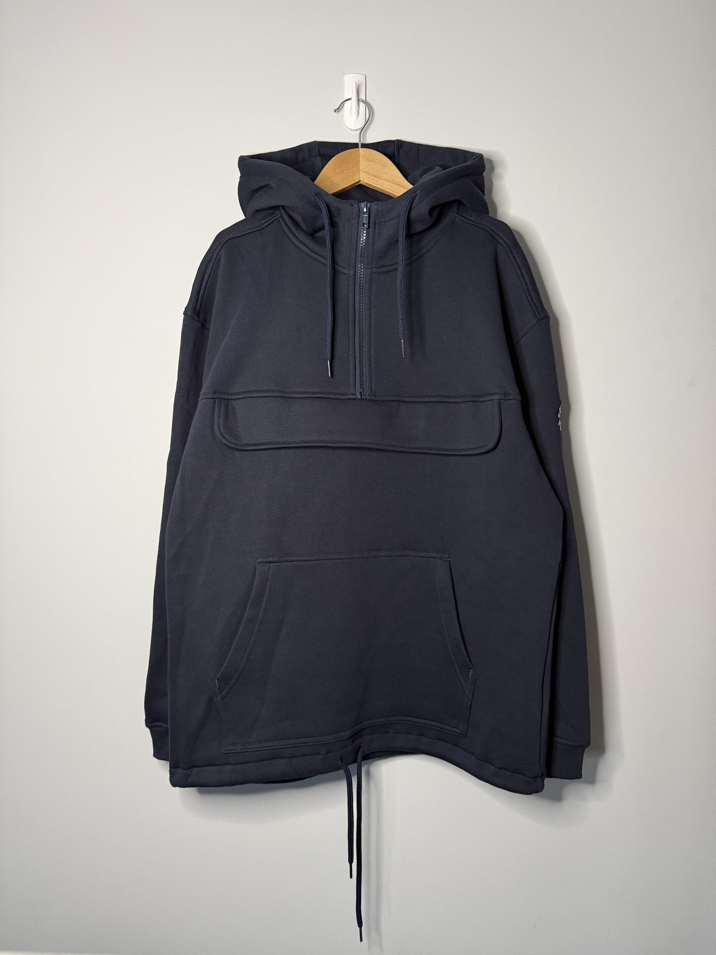 Half Zip Pocket Hoodie - Navy