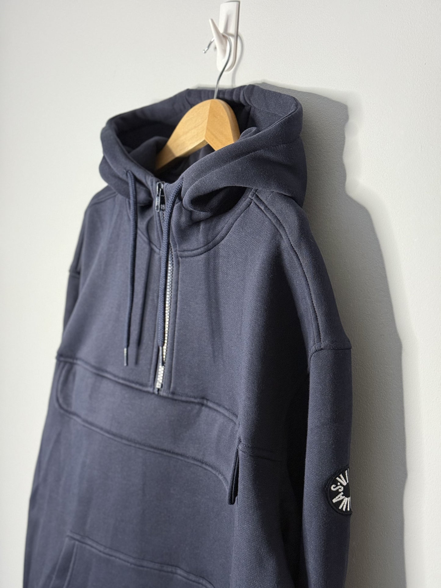 Half Zip Pocket Hoodie - Navy