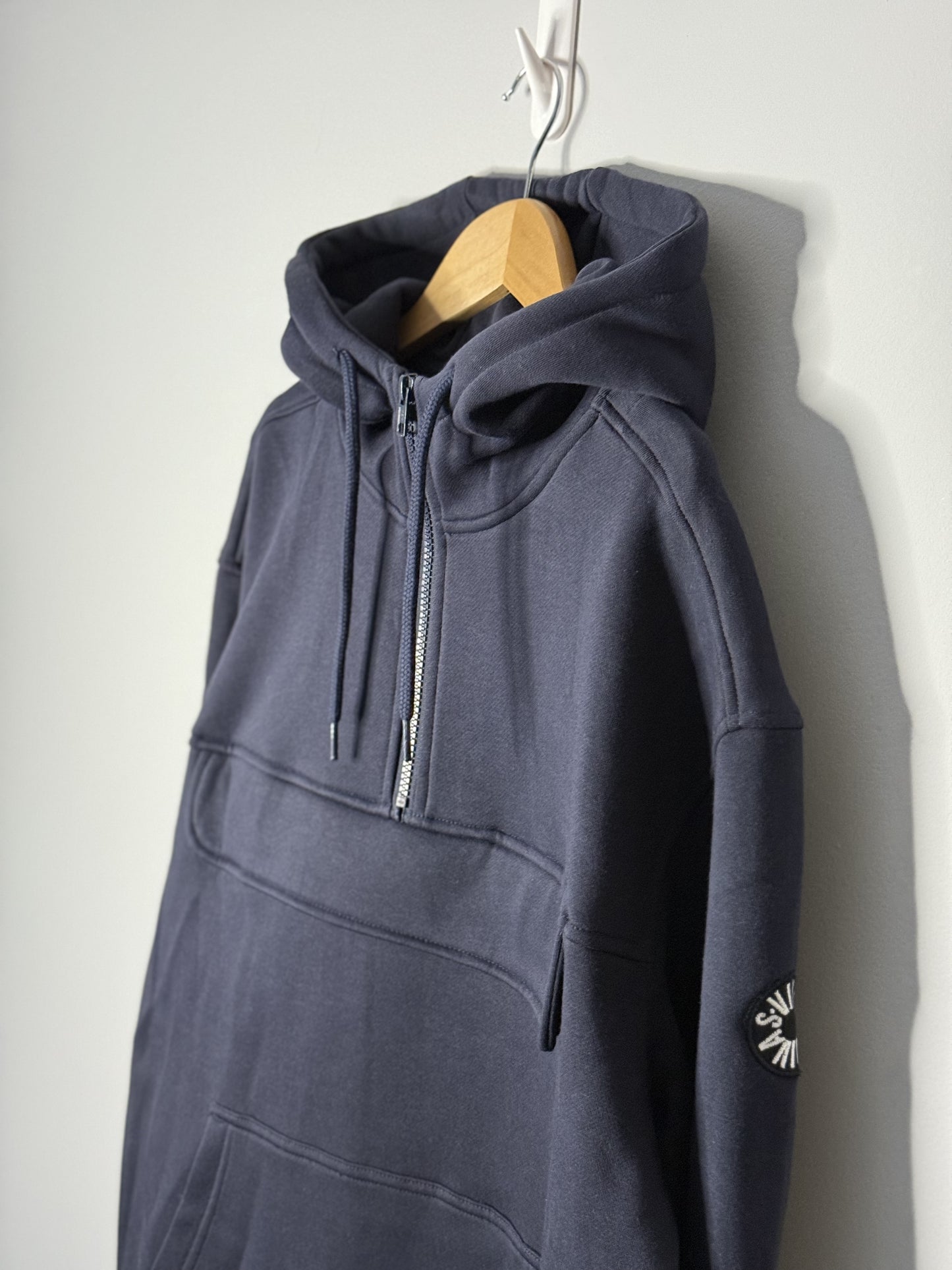 Half Zip Pocket Hoodie - Navy