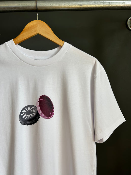 Bottle Cap T-Shirt - White/Pink