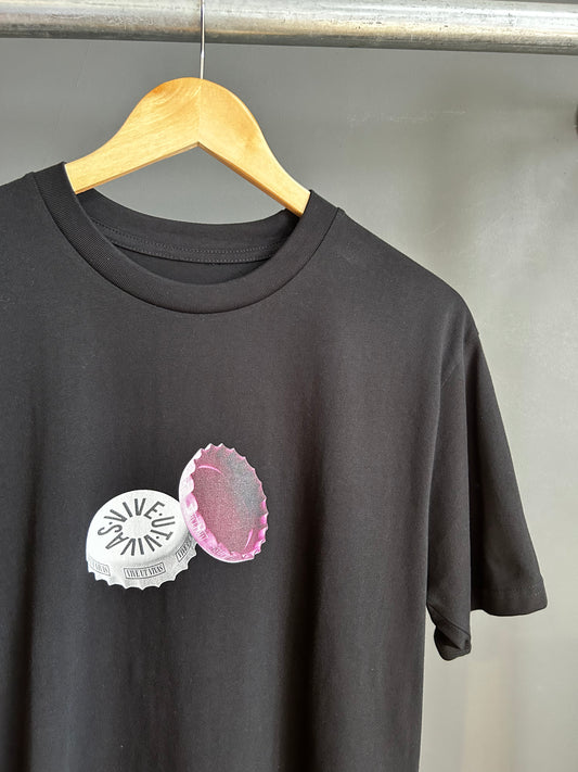 Bottle Cap T-Shirt - Black/Pink